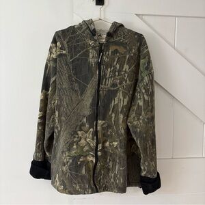 Vintage Black Mountain Hooded Sweatshirt Jacket Camo Hunting USA Fleece Size 2X